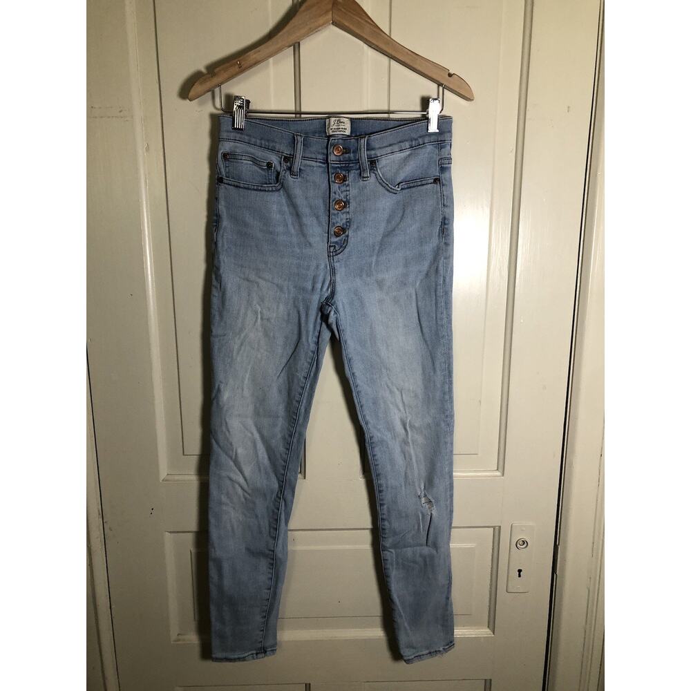 J. Crew Women’s 9” High Rise Toothpick Light Wash Blue Jeans Size 29